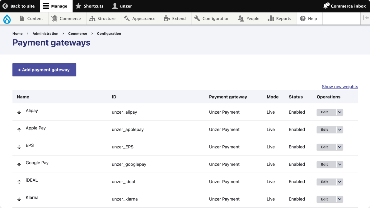 Drupal configure payment method