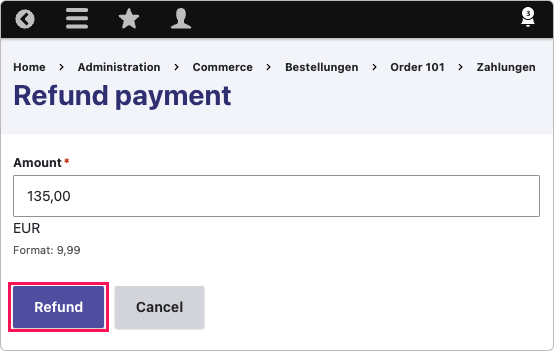 Drupal order partial refund