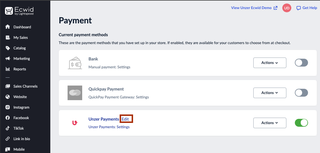 Ecwid configure the plugins