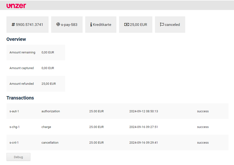 Transaction details