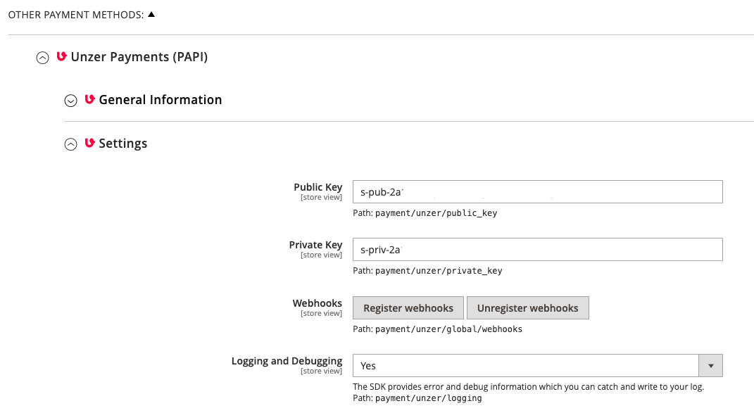 plugin settings