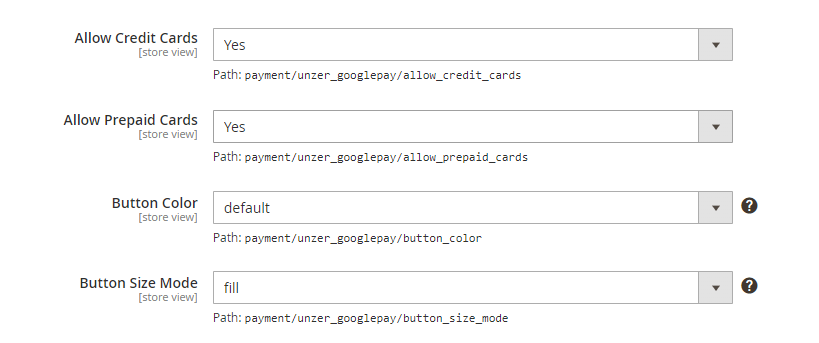 Google Pay card types