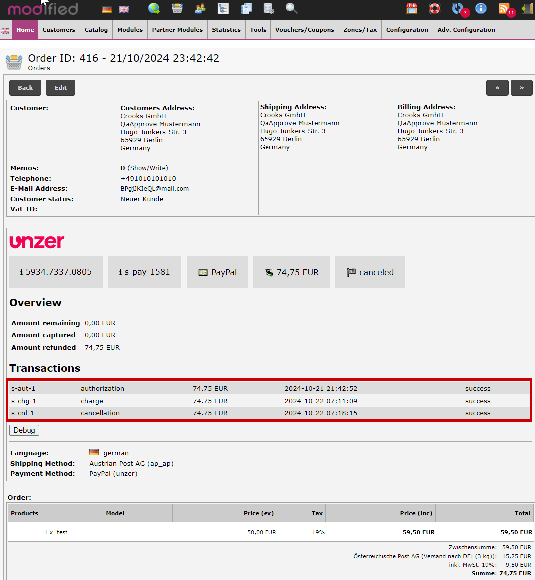 Transaction details