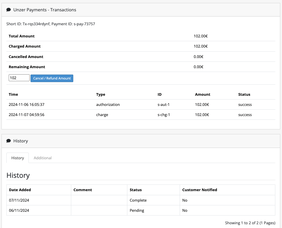 Transaction details