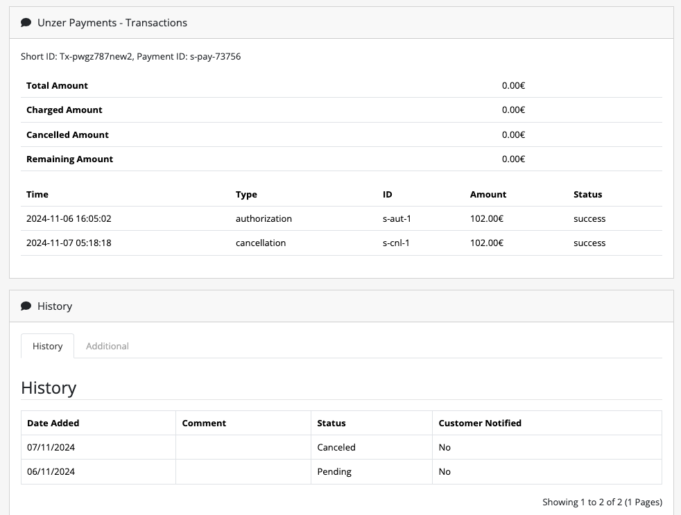 Transaction details