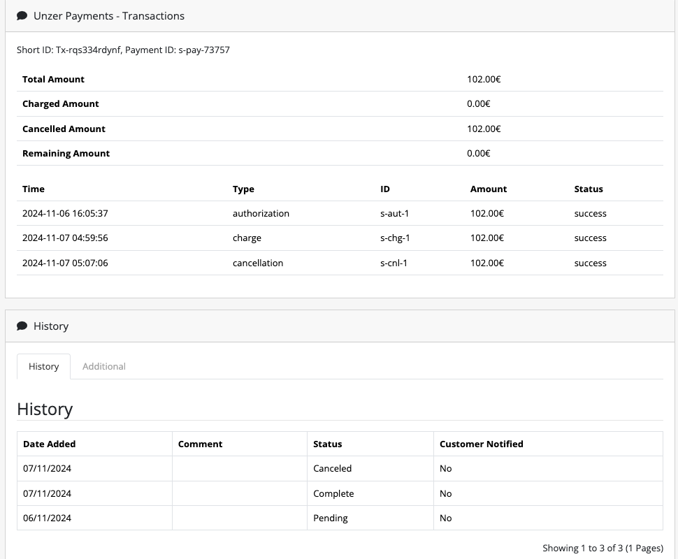 Transaction details