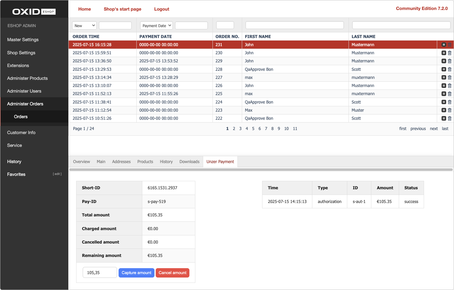 Order cancel confirmation window Order cancel amount