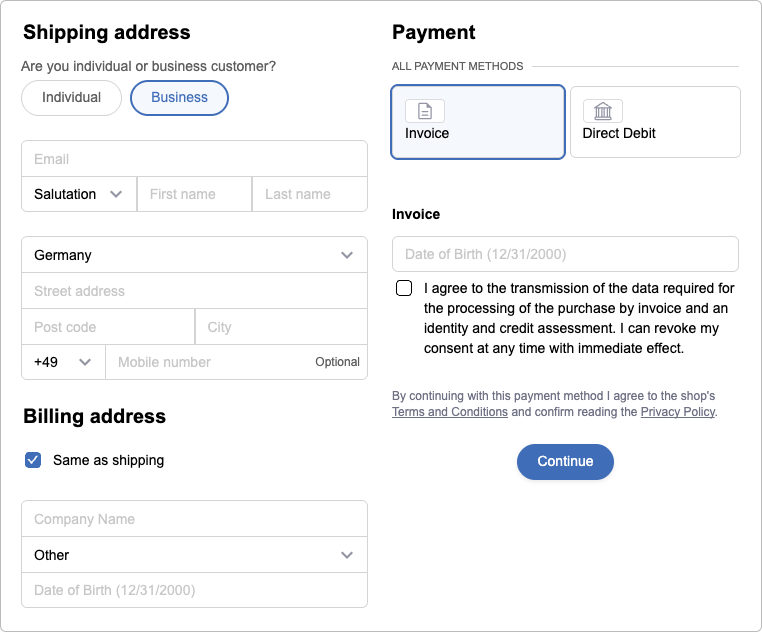 Hosted payment page