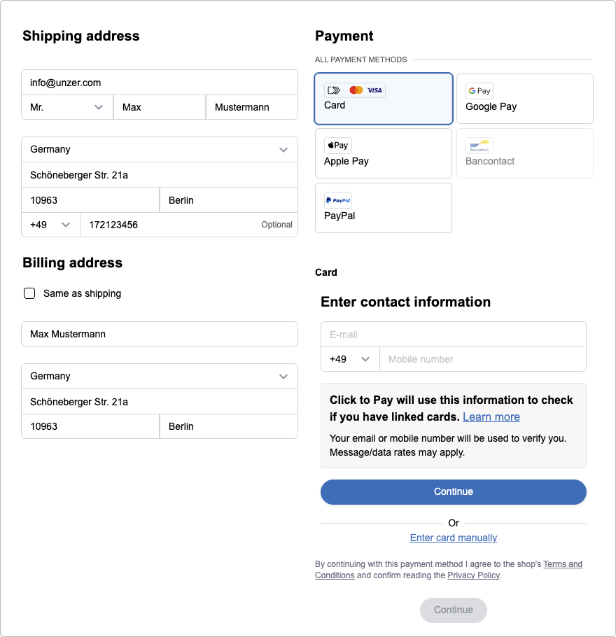 checkout type full