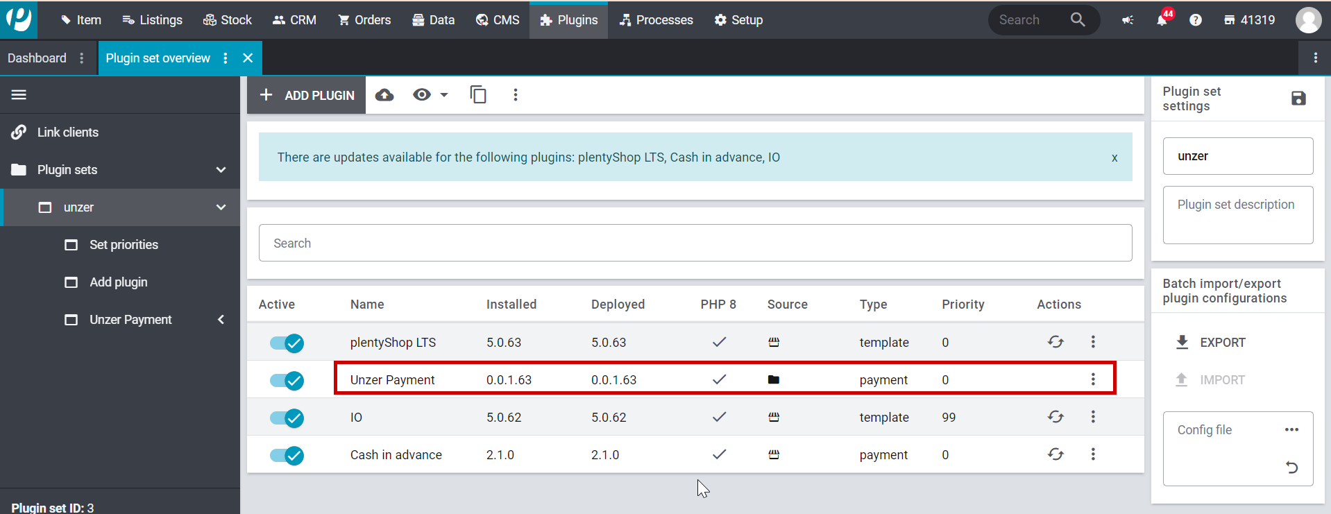 Plentymarkets plugins