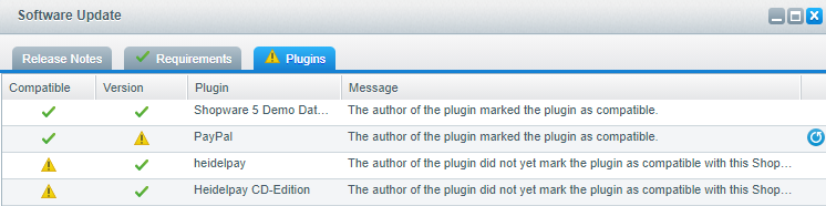 Shopware update manager