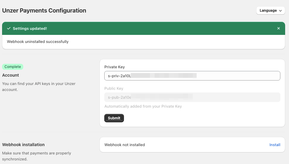 shopify add keypairs