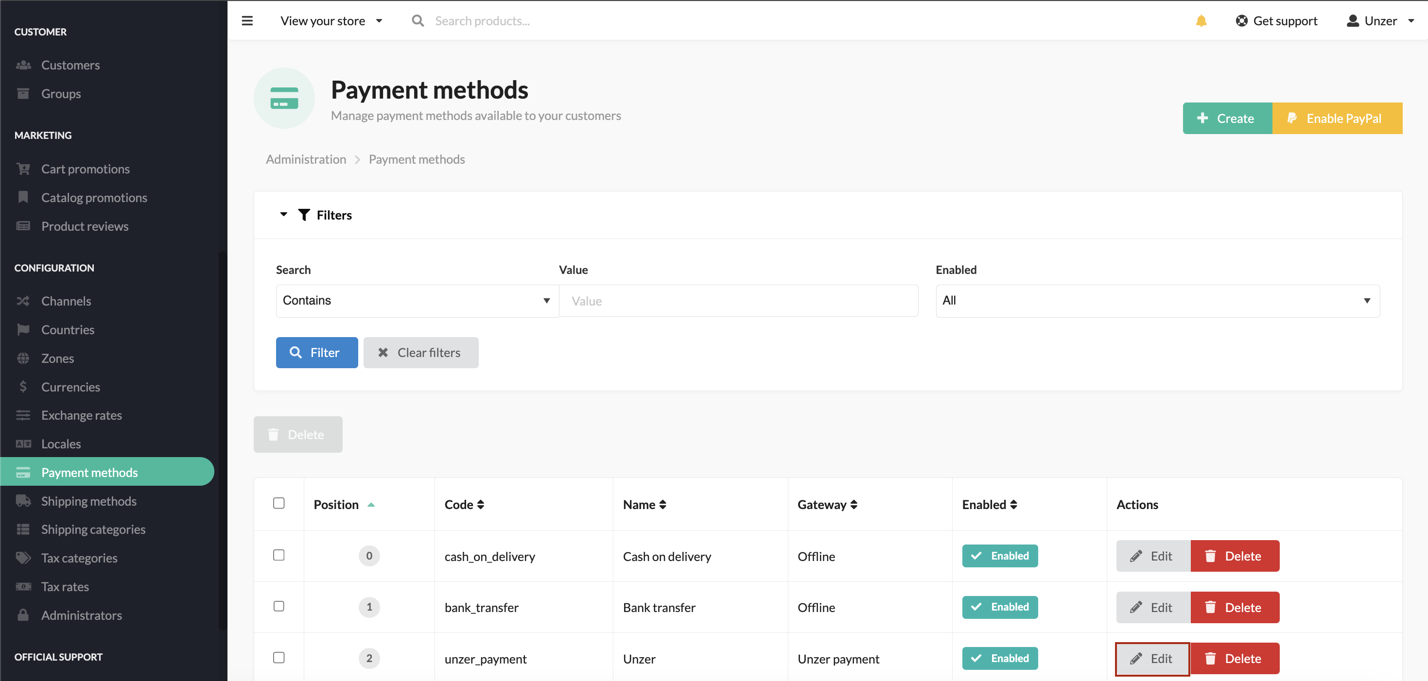 Sylius configure payment method